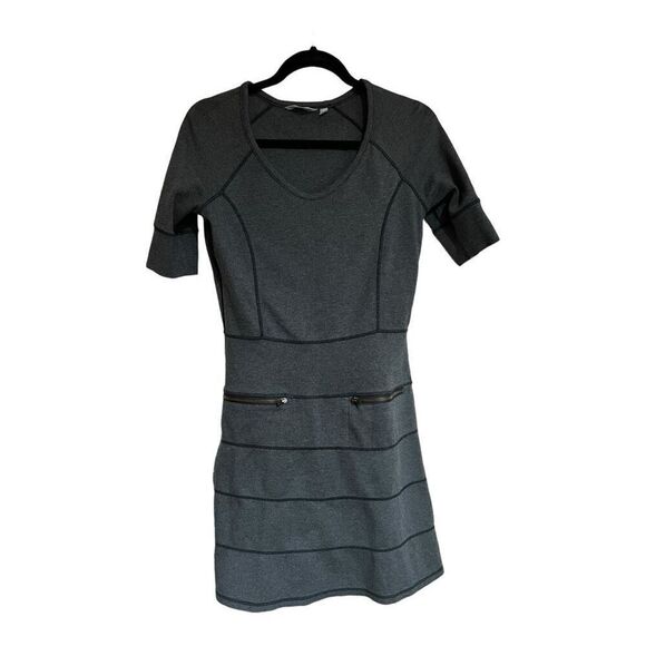 Athleta Womens Strata Ponte Travel Mini Zippered Dress Dark Charcoal Gray XS - Picture 1 of 11